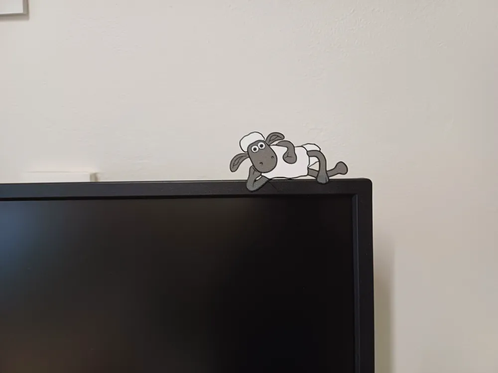 Shaun the sheep on monitor with stand by Kiron 21 - MakerWorld