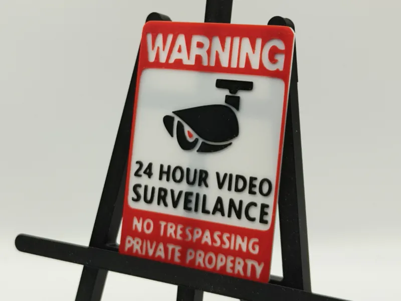 Warning 24 hour video sign