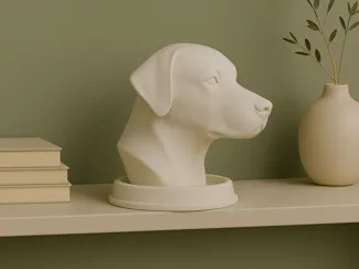 Labrador Dog Bust, Stylized 3D Printable Sculpture