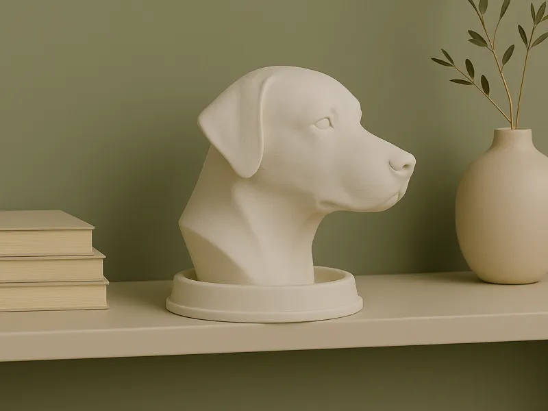 Labrador Dog Bust, Stylized 3D Printable Sculpture