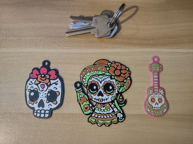 Dia de Muertos (Day of the Dead) Themed Keychains