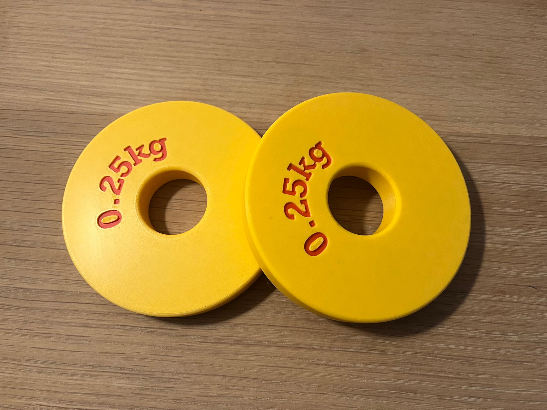 Fractional weight plate, 0.25kg, for 1 inch bar