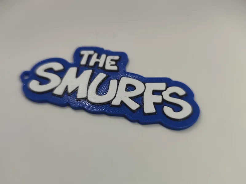 The Smurfs logo keychain