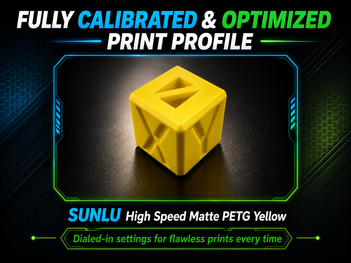 Optimized - SUNLU High Speed Matte PETG Yellow