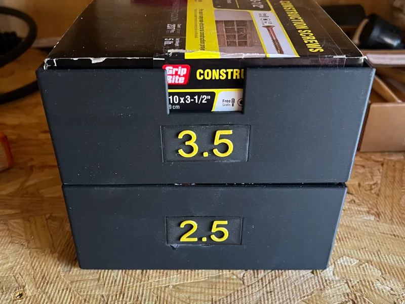 CARD BOARD BOX OF SCREWS