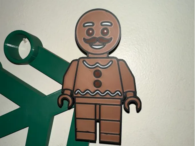 Gingerbread Man MinFig Brick Giant Wreath Peg