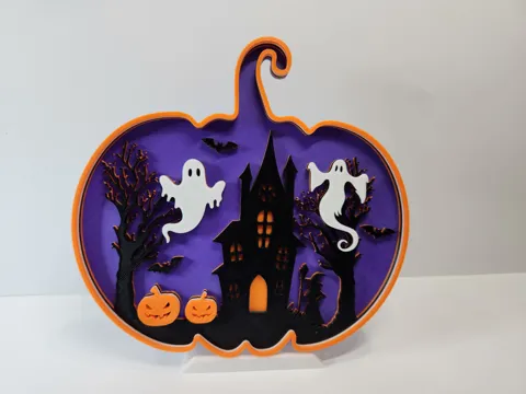 Spooky Halloween Scene - Pumpkin wall art view 4