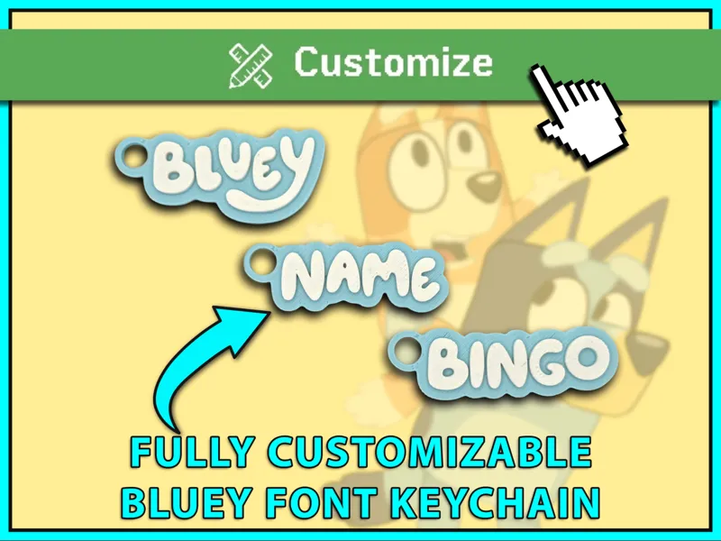 Bluey Font Custom Keychain Generator