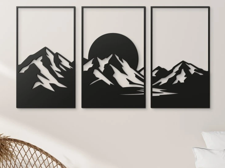Mountain Horizon Triptych Wall Art