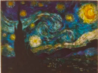梵高《星夜/星空》透光浮雕 1/6原作比例
