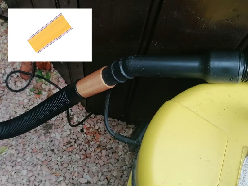 Adapter 38mm Poolschlauch auf 35mm Nass. Sauger