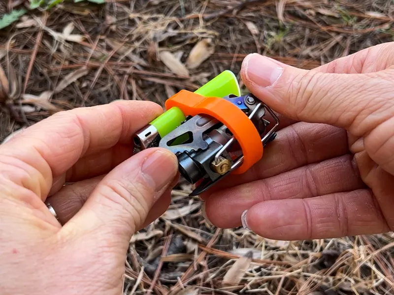 BRS3000T Backpacking Stove & BIC Lighter Holder
