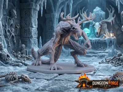 D&D Miniature - Wendigo Undead - dark fantasy rpg 