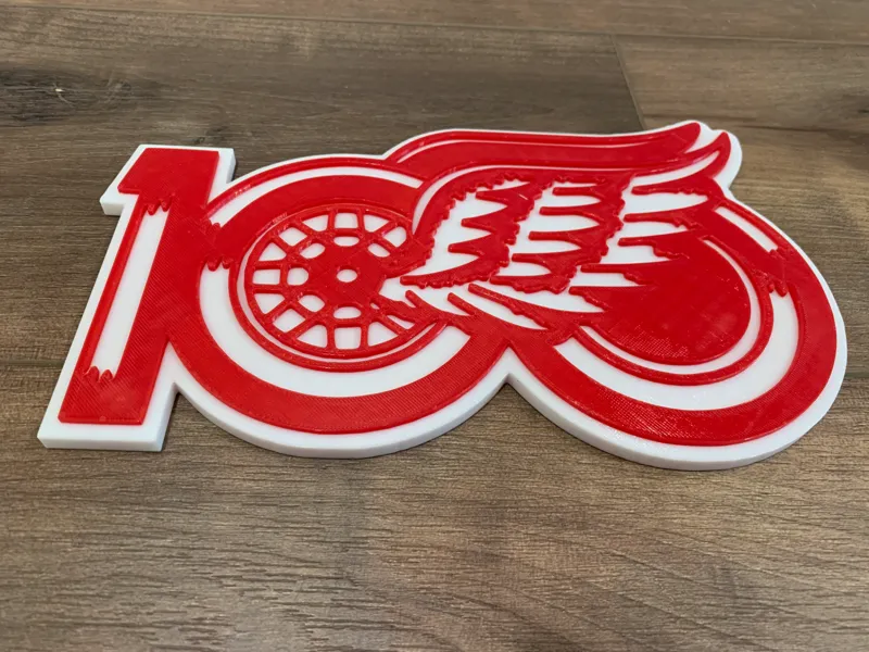 Detroit Red Wings Centennial Logo Magnetic Sign