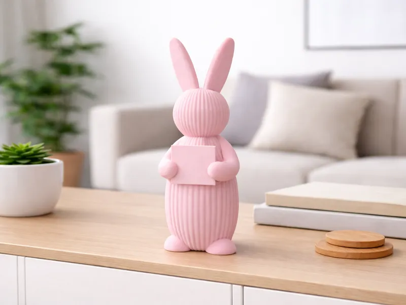 Minimalistischer Osterhase mit Schild (Quer)