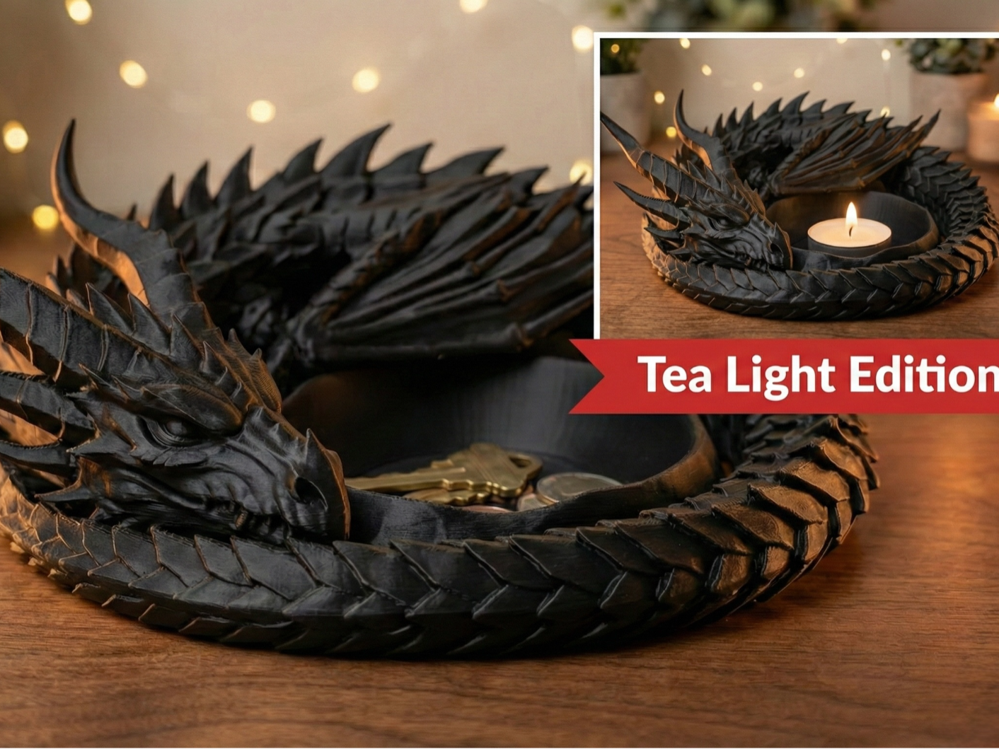 Dragon’s Vigil – Catchall Tray & Tea Light