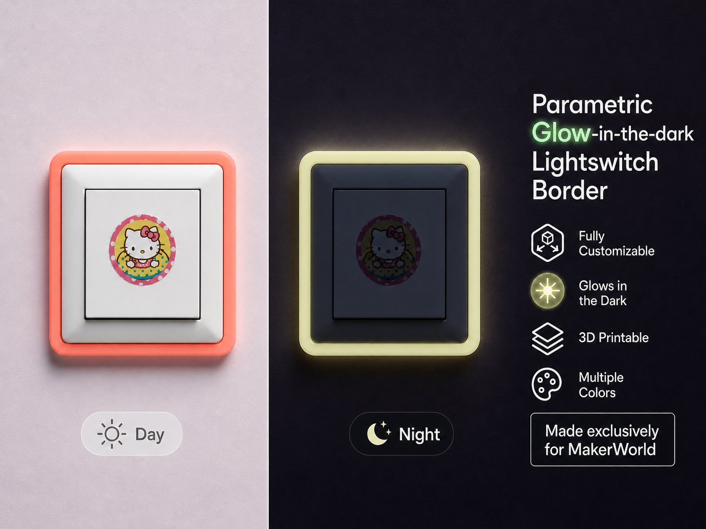 Parametric Glow-in-the-Dark Light Switch Border