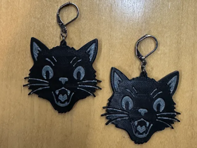 Halloween Cat Earrings - Free Commercial License!