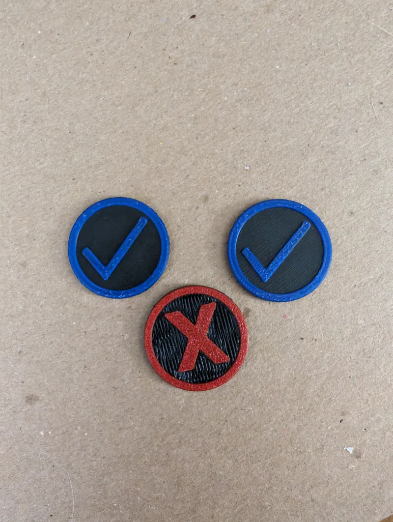 Double sided exhaust token