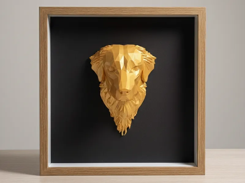 Golden Retriever Bust Low Poly Art