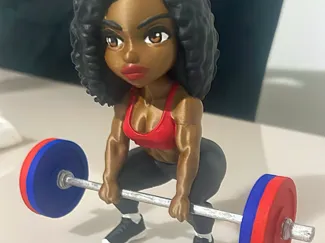 Girl fitness gym chibi