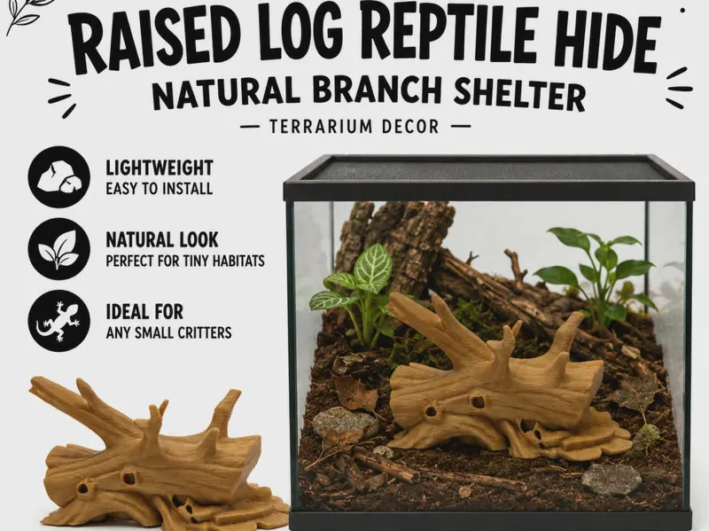 Raised Log Reptile Hide – Natural Branch Shelter