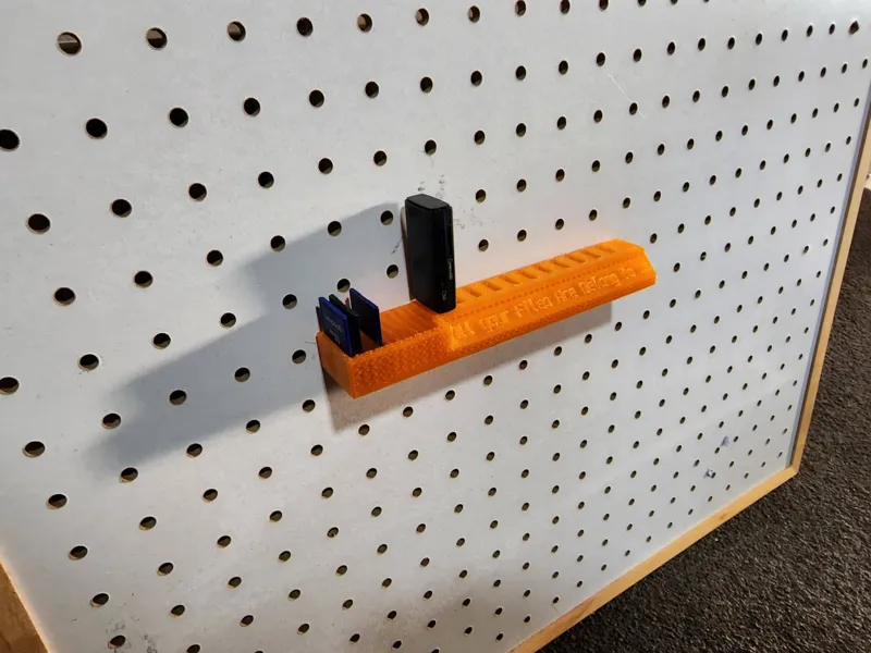Peg Board Mounted USB and SD card Organiser- All your Files are Belong to Us!