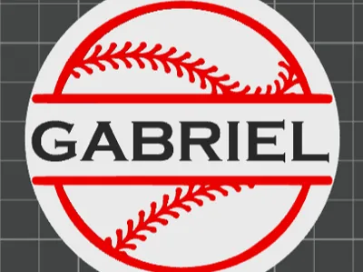 Baseball name keychain