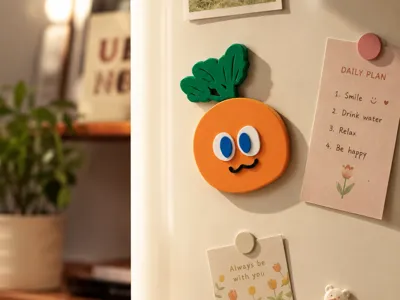 Stayreal Booboo Fridge Magnet Cute Carrot Free Sticker Small Super Cute No Supports Only 20g Car and Wall Dual-Use Decoration