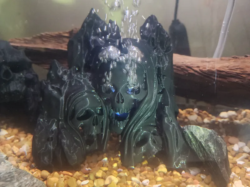 Triple Skull Tank Decor