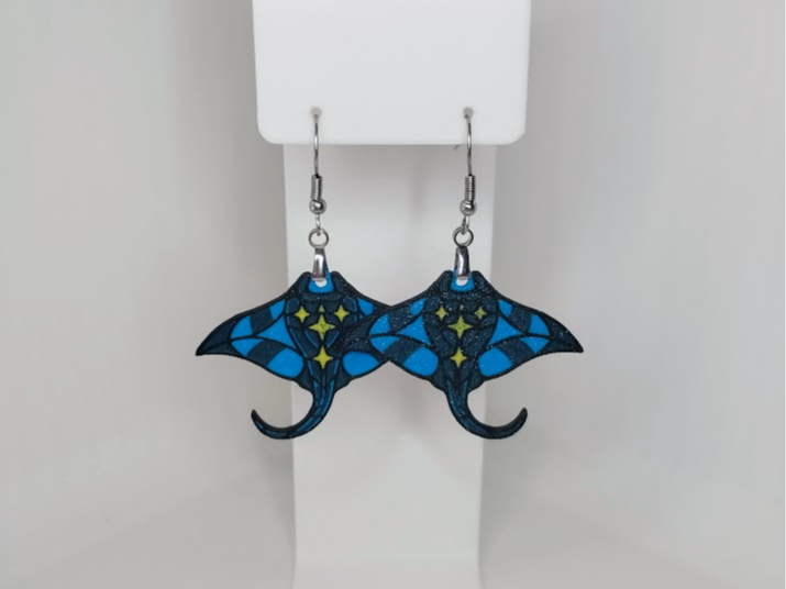 Manta Ray Earrings – Ocean Style 3D Print