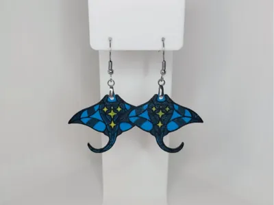 Manta Ray Earrings – Ocean Style 3D Print