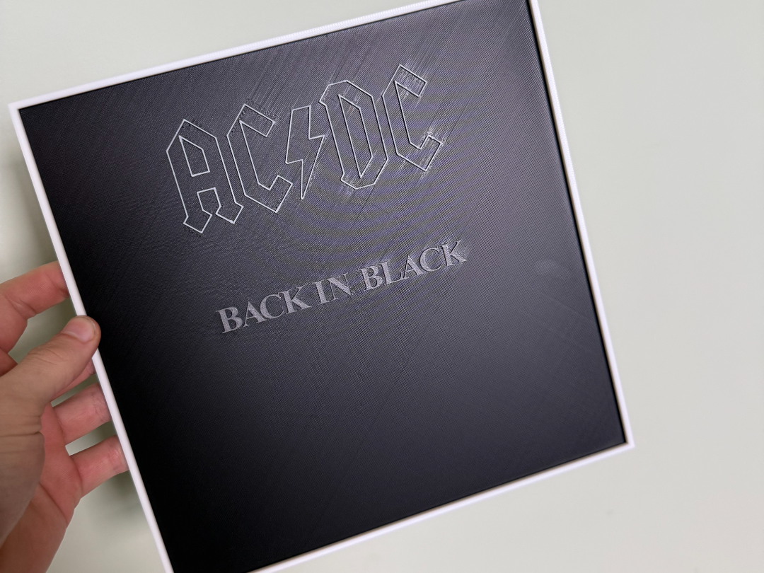 ACDC Back In Black Album cover Hueforge