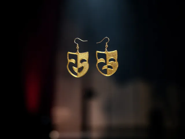 Happy-sad mask earrings