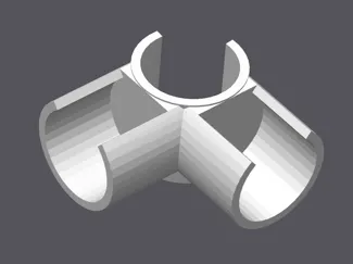 Rohrclip Ecke / T-Connector universal 16/19/21mm