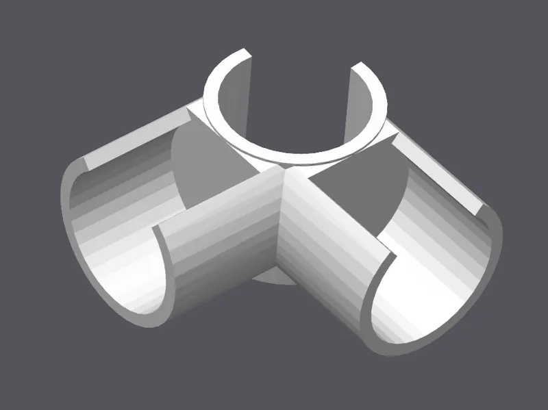 Rohrclip Ecke / T-Connector universal 16/19/21mm