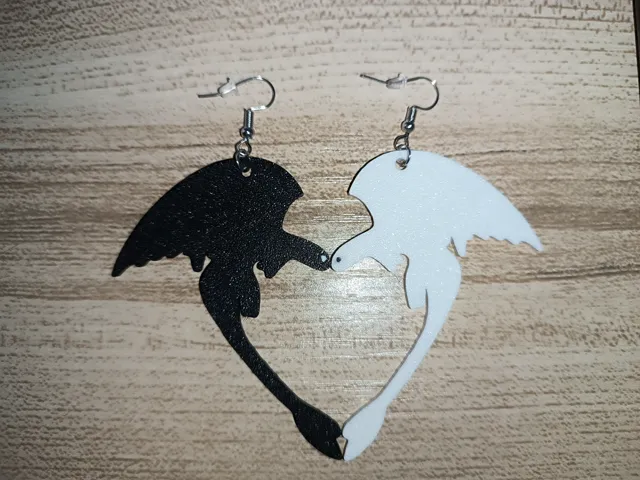Fantasy Dragon Heart Earrings