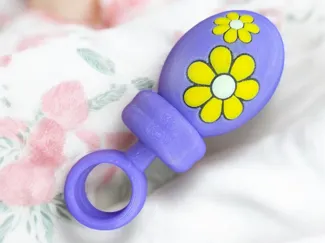 Adorable Baby Rattle With Daisies and Eleanor