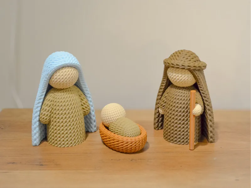 Cute Crochet Nativity Christmas couple and baby