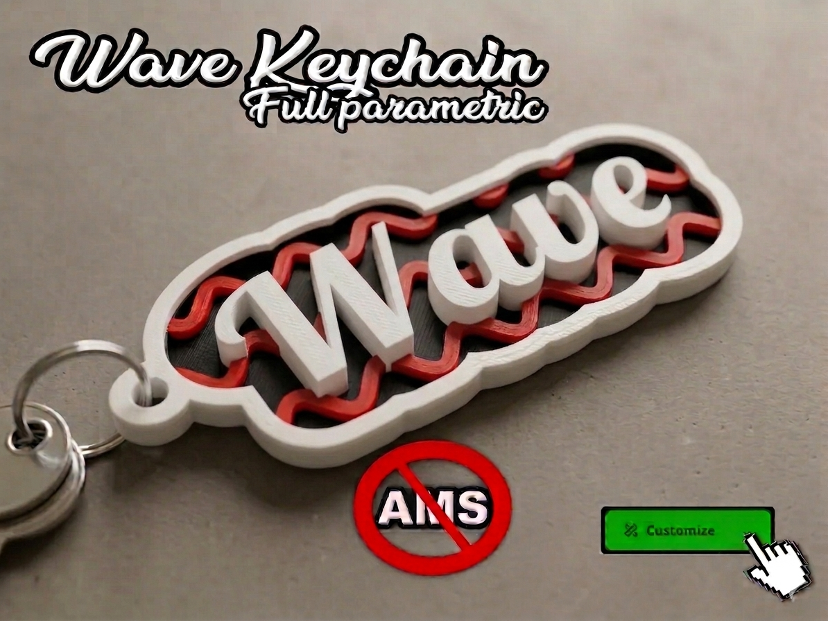 3LINE Wave Keychain - AMS / NOAMS - Generator
