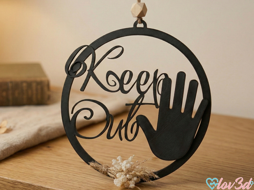 Keep Out - Modern Circular Door Sign & Wall Art