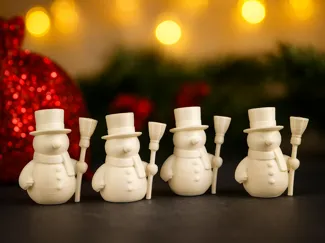 Schneemann mit Besen fast print Christmas