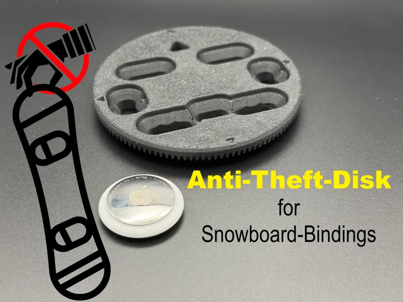 Snowboard-Binding Disk for AirTag 96mm w. Offset