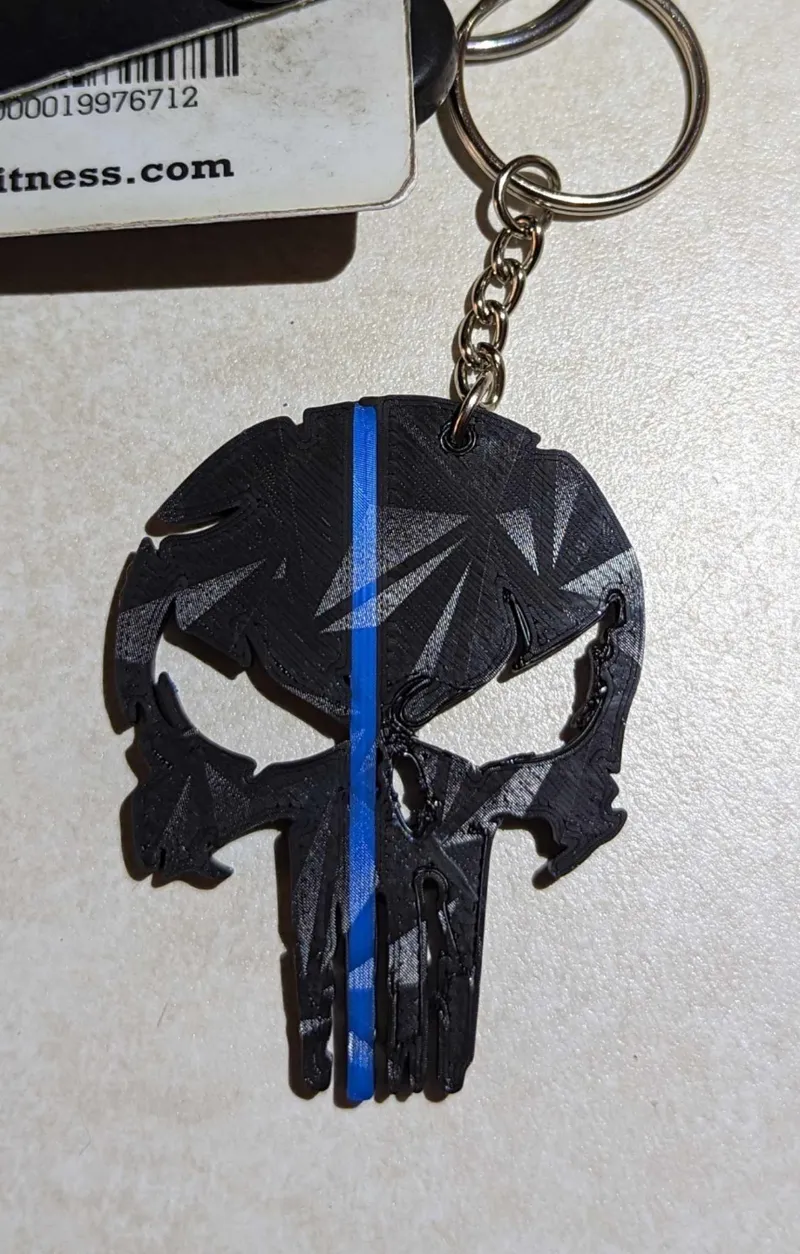 Thin Blue Line Skull