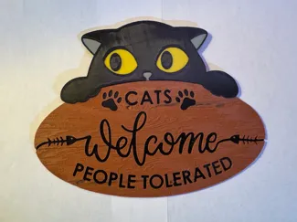 Cats welcome sign