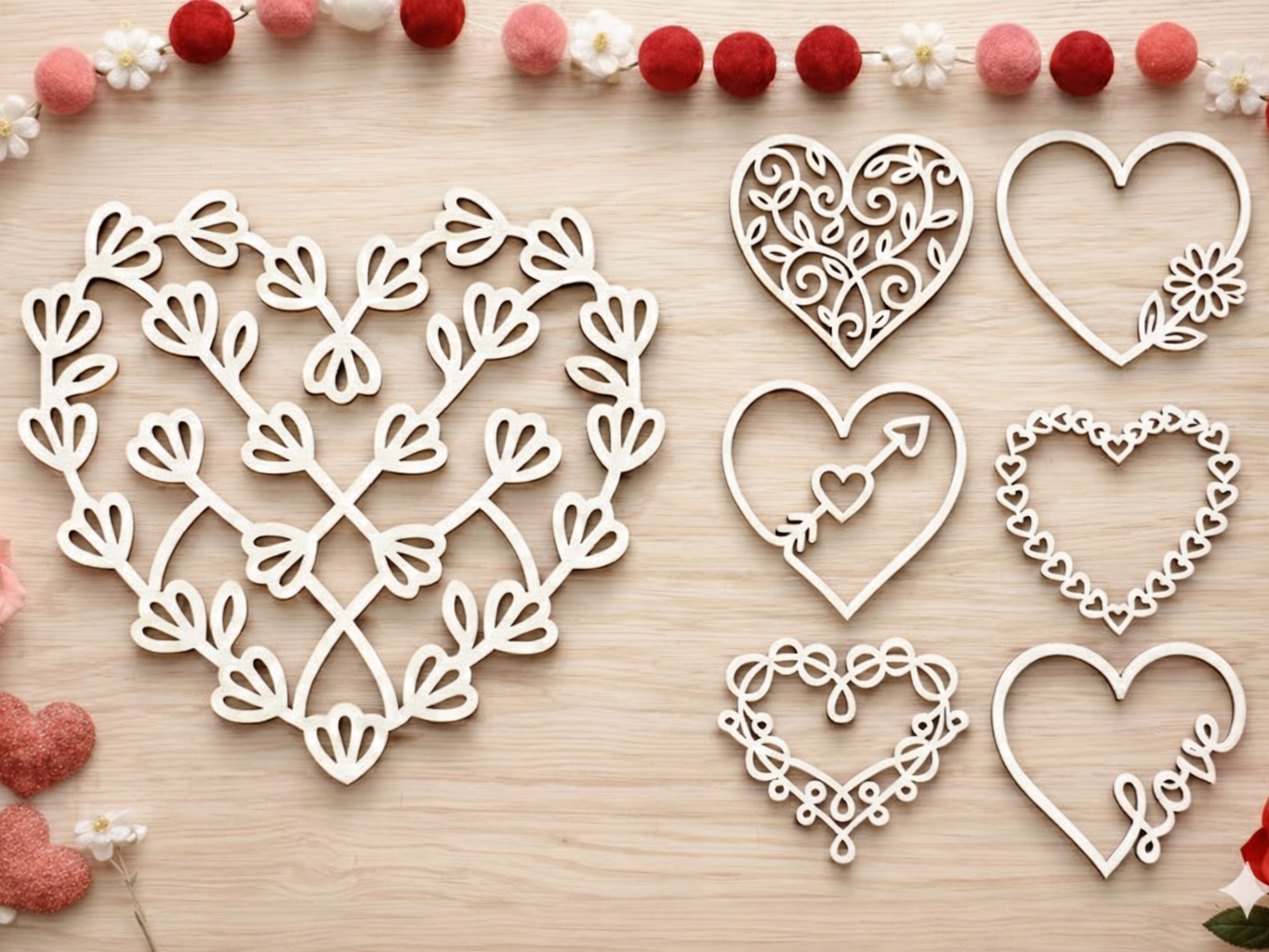 Elegant Lace Valentine Heart Collection/Bundle