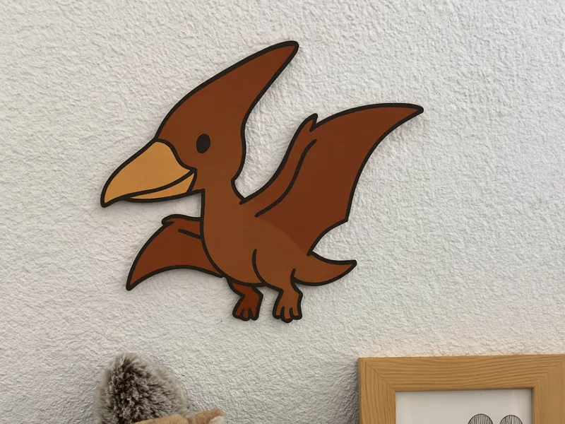 Petre | Cute Dino 2D Wall Art | Multicolor | 3MF