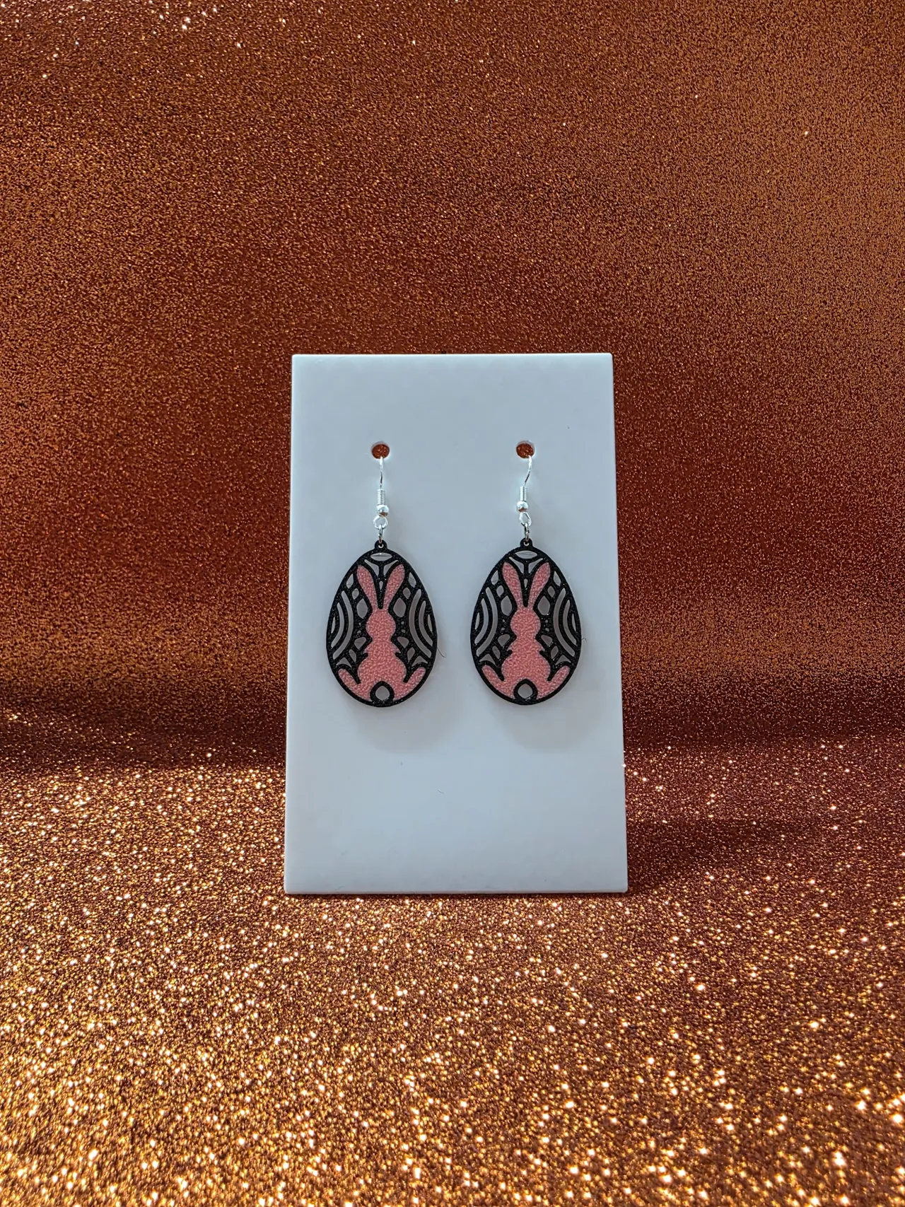 Easter bunny in the egg earrings view 2