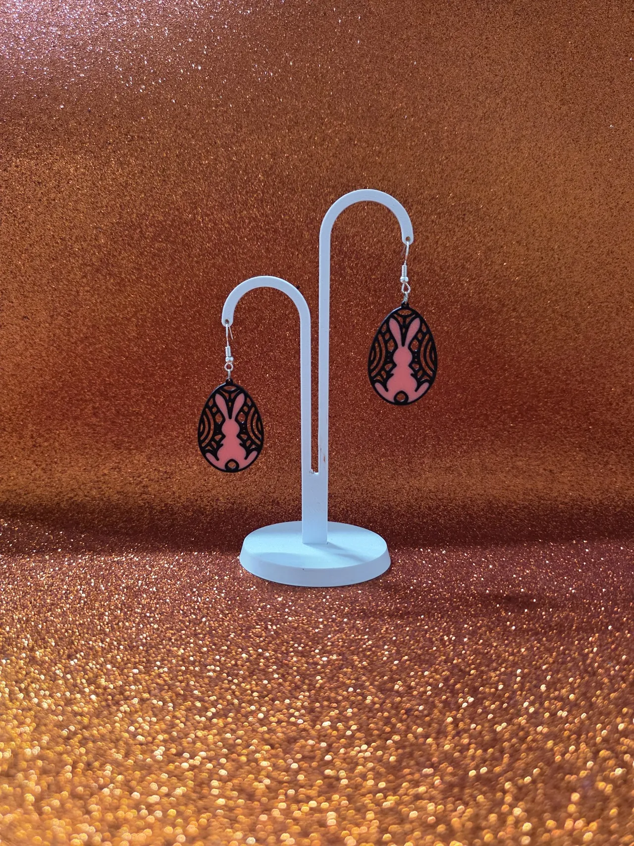 Easter bunny in the egg earrings view 3