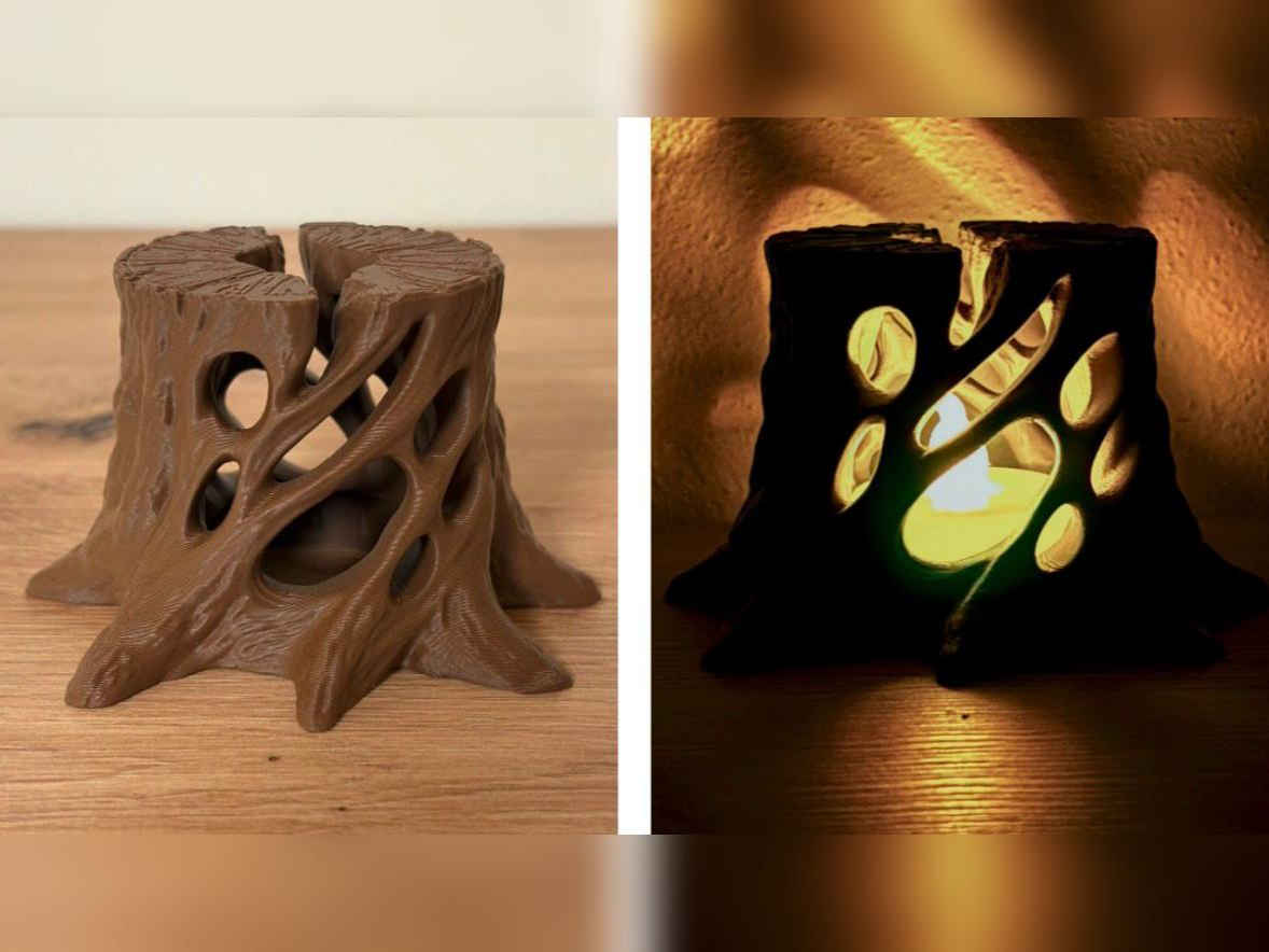 Fantasy Tree Stump Light – Cozy LED Candle Cover